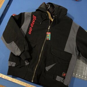 Snap-On Tools Jacket Mens XL Black / Gray / Red Logo Canvas Workwear - New